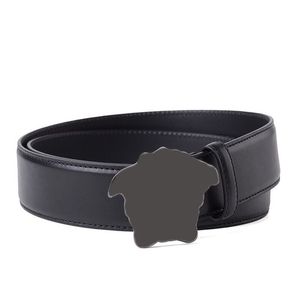 Fashion cinturon black man woman designer belt gold sliver plated smooth buckle black leather belt five hole 4cm width multisize fashionable luxury belts