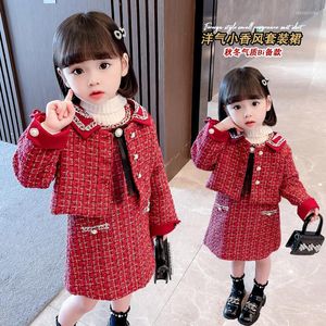 Clothing Sets 2023 Baby Girl Spring Autumn Winter Set Elegant Jacket Dress Kids Children Princess Birthday 2pcs Clothes