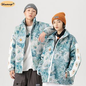 Men S Down Parkas Winter Style Chinese Coats acolchado Hip Hop Stand Collar Impresión de la pareja ligera Jackets Women S Jacket 230221