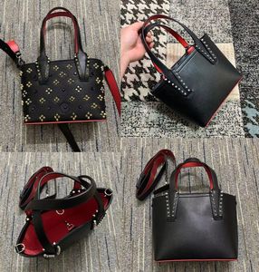 2024 Modetasche Cabata Designer Totes Niete echte Leder Red Brands Verbundhandtaschen berühmte Geldbörsen Einkaufstaschen für Mädchen Brieftaschen