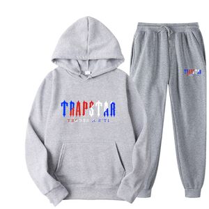 Designer Hoodie Trapstar Tracksuit Märke tryckt sportkläder Män Vintkläder Varma två stycken Set Loose Hoodie Sweatshirt Pants Jogging
