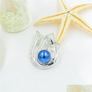 Jewelry Settings Pearl Necklace Pendant Support S925 Pure Sier Diy Accessories Micro Zircon Wholesale Dhodv