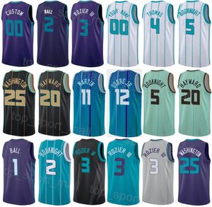 Man Kids Printed Basketball Lamelo Ball Jersey 1 Kelly Oubre Jr 12 Theo Maledon 9 Reggie Jackson 1 Gordon Hayward 20 Terry Rozier III 3 Niebieski zielony biały fioletowy czarny