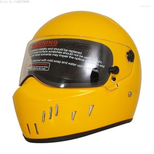 Motorradhelme Japanischer Helm Moto Vollgesichts Vintage Fiberglas Zubehör Lokomotive Elektroauto Roller Sicherheit