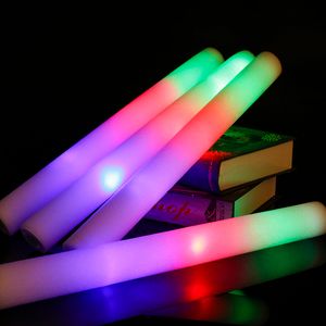Other Event Party Supplies 12153060Pcs LED Glow Sticks Bulk Colorful RGB Foam Stick Cheer Tube Dark Light for Xmas Birthday Wedding 230221