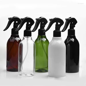 Lagringsflaskor 20 st 300 ml brun/svart husdjur plastflaska för hårmist trigger sprayer parfymer automatiska flytande behållare
