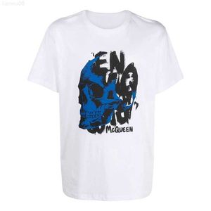 Herr t-shirts sommaren ren bomull lyx varumärke män t shirt alexander skalle skelett tryck vintage kvinnor streetwear tshirt gratis frakt z0221