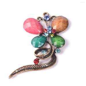Charms 1st Colorf Butterfly Shape 55x6cm Alloy Metal Glass Charm Pendant For Smycken Making DIY Crafts Findings Drop Delive DHBCC