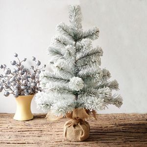 Christmas Decorations 48cm Mini Artificial Tree White Snow Encrypted DIY Desktop Decoration Miniature Ornaments Gifts Festival