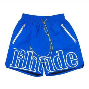 Rhude 2024 Shorts Designer masculino curto rude e casual high shop high Summer rhude letra drawtring praia pop moda esportes hip hop calças curtas de algodão 210