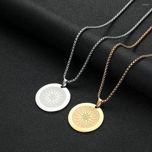 Pendant Necklaces CHENGXUN Minimalist Star Necklace Gold For Men Women Stainless Steel Engraved Charm Box Chain Gift