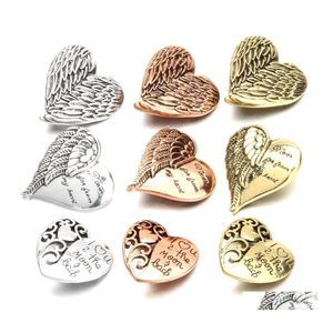 CLASPS HOOKS Mixed Snap Jewelry Angel Wings Love Heart Metal Buttons Fit 18mm Armband Button Halsband f￶r kvinnor M￤n Drop Leverans DHMQA