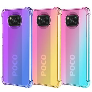 Przypadki dla Xiaomi POCO M5 4G C40 M4 X4 M4 13 Pro Lite 5G 12t Pro 12 Lite Redmi 10c K60 12C Gradient 1,5 mm Miękkie TPU Four Corners Air Saht Przezroczyste okładkę wstrząsową