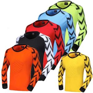 Utomhus Tshirts Mens Children Football långa ärmar målvaktens uniformer sportträning andningsbar topp fotboll målvakt Jersey Kit 230221