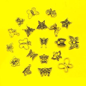 Charms 60pcs Mix Designs Antique Sier Color Color Zinco Alloy Butterfly Acess￳rios de joias pendentes Fazendo j￳ias artesanais DIY DH5HH