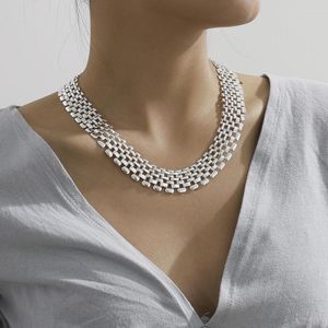 Jóias de gola de moda de gargantilha colar de corrente exagerada para mulheres Big Gold/Silver Color Short pescoço