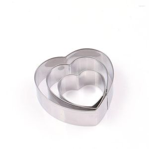 Baking Moulds 3PC/Set Love Heart Shaped Cookie Cutter Valentine Wedding Cookies Pastry Cutters Cake Decorating Home DIY DH002