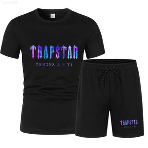 Camisetas masculinas trapstar verão sets masculinos tsshirtshorts twoopiece Settlet esportes de lazer Fitness de fitness de fitness