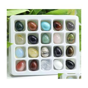 Sten naturligt ￤ggformat 16x22mm Crystal Jade Tiger Eye Small Rose Quartz Amethyst Tigers Opal Ornament Jewelry Accessory Drop Deliv Dhueo