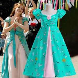 Kız elbiseler çocuk balo elbiseleri kızlar zarif balo elbiseler gençler akşam partisi prenses giselle elbise kız çiçek puf kollu elbiseler w0221