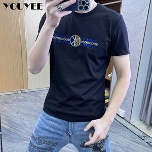 Camisetas masculinas de camiseta masculina de moda de moda Moda de moda 2023 verão nova camisetas de beleza impressão de algodão dourado homme roupas 7xl z0221