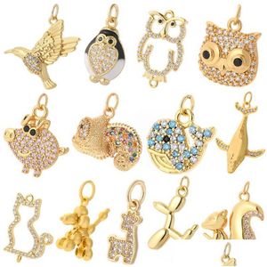 Charms husdjurskatt djur för smycken som gör valfågel fisk diy hängande örhängen halsband armband koppar droppleverans 202 dh6gb
