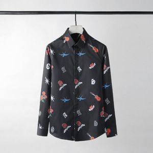 Men's T Shirts Fashion Allover Printing Mens Plus Size 4xl Flower Long Sleeve Party Dress Camisa Masculina Slim ManMen's