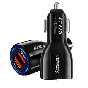 Car Charger Quick Charge 3.0 Dual Usb 5V3A Turbo Fast Charging Mobile Phone For Xiaomi Adapter Drop Delivery Automobiles Motorcycle Dhika