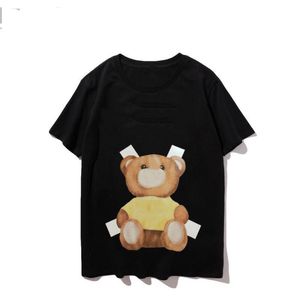 メンズTシャツプリントベアレディースファッションマンTシャツコットンカジュアルティーショートスリーブヒップホップストリートウェアTシャツS-3XL 4XL