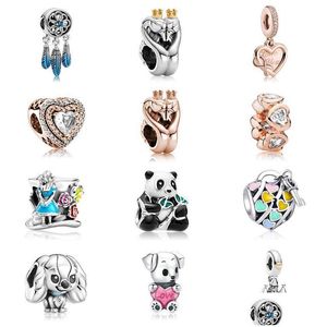 Charms Sterling Silber Love Heart Diamond Lady Puppy Geeignet für Original-Armbandherstellung Schmuck Diycharms Charmscharms Drop Dhxa0