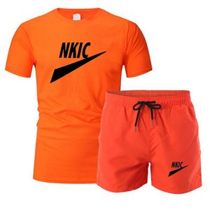 Summer Men Sets Sets Tracksuit 100% bawełniany T -koszulka Mężczyźni Ubranie Modna odzież uliczna Solid Kolor Suit męski swobodny odzież sportowa 2 -częściowe krótkie stroje