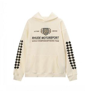 デザイナーブランドRhude Hoodies Mensプリントプルオーバークルーネック長袖フーディーハイストリートヒップハップトリートウェアrhud