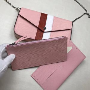 Damentaschen 3 Stück/Set Damen Umhängetaschen Geldbörse Messenger Bags Handtaschen Wasserwelligkeit Designer Schulter Dame Leder mit Box