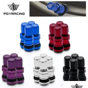 휠 커버 PQY Universal 4 Volk Racing Aluminum 밸브 스템 캡 휠 림 PQYWR11 드롭 배달 자동차 오토바이 자동차 DHRLD