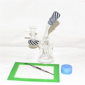 6.3 Inch Mini Recycle Rigs Glass Beaker Bong Inline Perc Hookahs Dab Rigs 5mm Thick Water Pipe With Quartz Banger