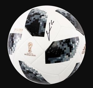 Modric Coutinho Suarez autografato firmato firmato auto collezionabile Memorabilia 2018 Mondiale Soccer Ball