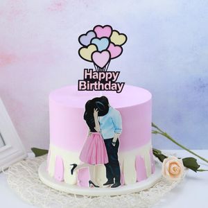 Festive Supplies Other & Party Creative Lovers Cake Topper Balloon Happy Birthday Castle Wedding Dessert Baking Decoration