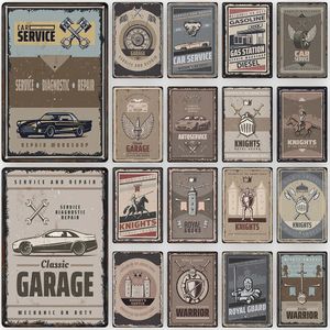 Vintage Car Service Metal målning Retro Train Metal Sign Auto Club Art Decoration Plaque för modern hemväggdekor 20x30 cm WO3