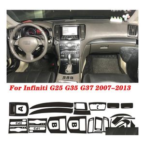 Car Stickers For Infiniti G25 G35 G37 2 Door Coupe Carstyling 5D Carbon Fiber Interior Center Console Color Change Molding Sticker D Dh5X4