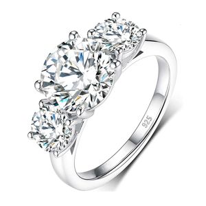 Con pietre laterali autentiche anelli in oro da 18k 14k 10k per donne 2ct d vvs1 gioiello da sposa in fidanzamento argento diamantato con certificato 230220