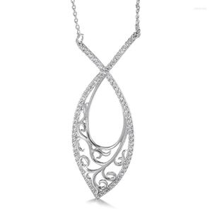 Chains Kinel Tibetan Silver Necklace For Women Micro Wax Inlay Natural Zircon Hollow Flower Pendant Ethnic Wedding Jewelry