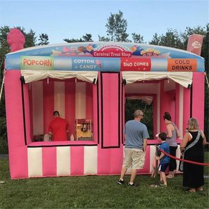 6x4m barraca de concessão personalizada inflável fio dental doce cabine de troca de bilhetes sorvete pipoca bebida fria vender balão de sala com ventilador à venda