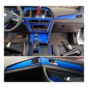 Car Stickers For Hyundai Sonata 9 Interior Central Control Panel Door Handle 3 Carbon Fiber Decals Styling Accessorie Drop Delivery Dhfxd