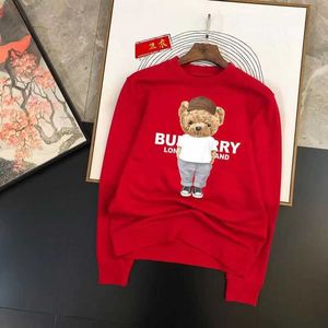 T-shirt da uomo New Spring girocollo con cappuccio Luxury Brand Pullover Bear Print Womens Fashion Swearshirt Streetwear Abbigliamento da uomo Spedizione gratuita Z0221