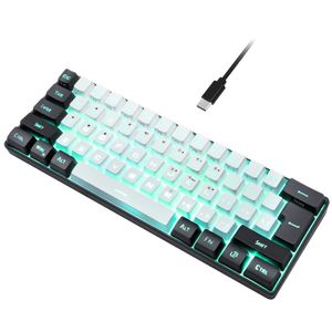  Mechanische Tastatur, Gaming-Tastatur, kabelgebundene Tastatur, Hot-Swap-fähig, 61 Tasten, RGB-Licht, Mac Windows für PC