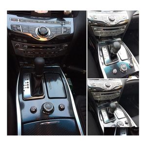 Infiniti M37 Q70 M25 2013 İÇİN ARAÇ ÇIKARILARI MERKEŞİ MERKEZ KONTROL PANELİ KURUT TOT 5D Karbon Fiber Çıkartmalar Stil Accessorie Drop DHM1S