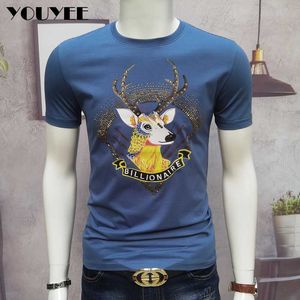 Men's T-Shirts Yellow Collarless Casual Male Tshirt Cartoon Cotton Hoodless Youth Slim Fitting Men's Clothes Breathable 2022 Summer New Design Z0221