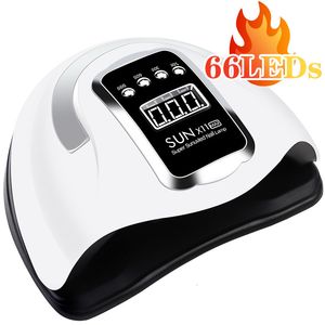 Nail Dryers 66LEDs Powerful UV LED Lamp For Nails Drying Gel Polish Manicure Lamp With Smart Sensor Dryer Nail Supplies For Professionals 230220