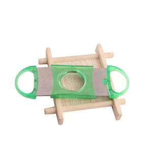 Taglierina per sigari tascabile con lama in plastica portatile Punta tonda Coltello per sigari Forbici Cesoie Manici in plastica Strumento per fumatori Accessori per sigari 5 colori FY3441 0221