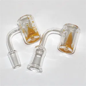 Flat Top XXL Quartz Banger Nail Male Female 10mm 14mm 45 90 Gul sandtermokromiska naglar för glasbongar Ash Catcher